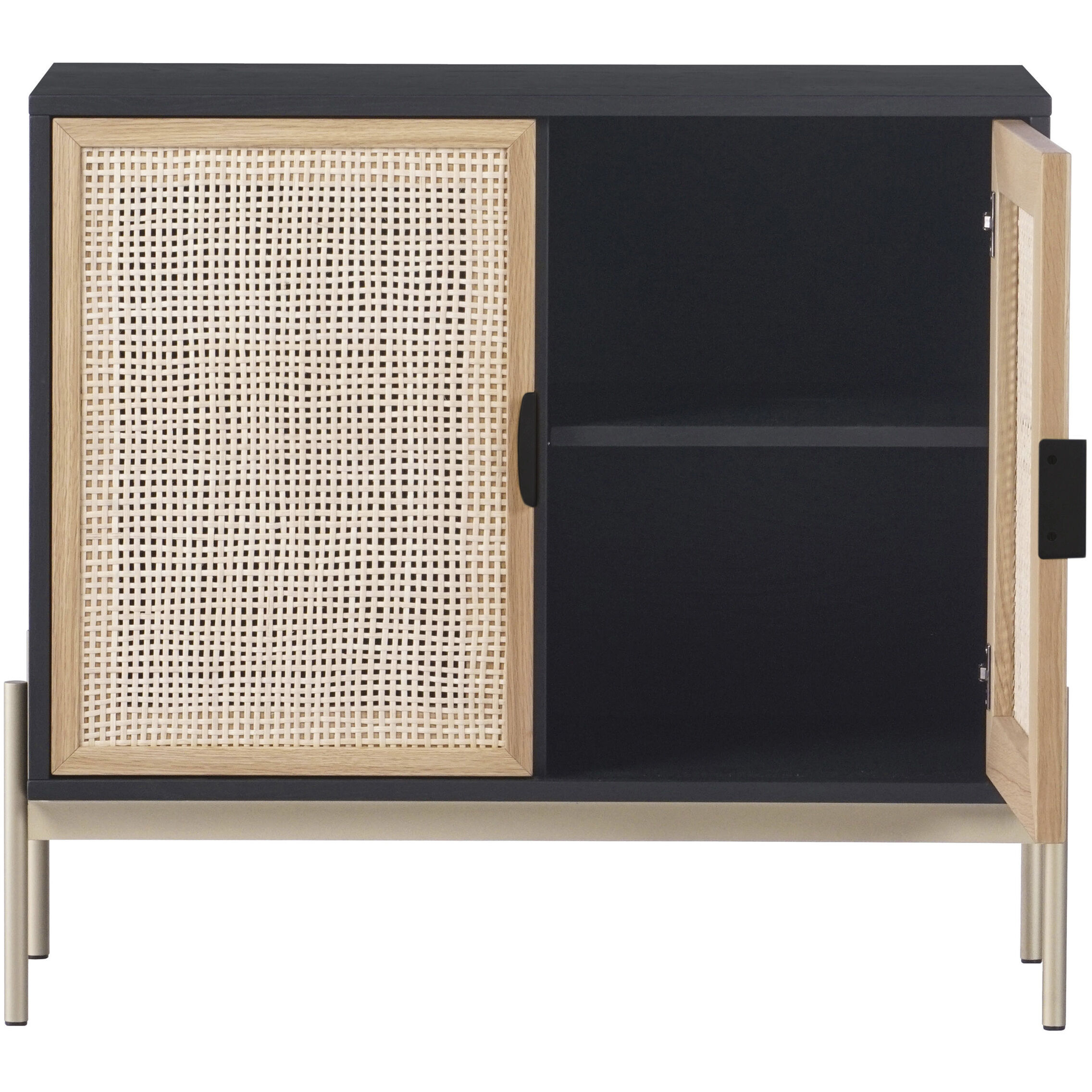 Avida 37.5 X 18.75 inch Gold / Black/Natural Sideboard, Small